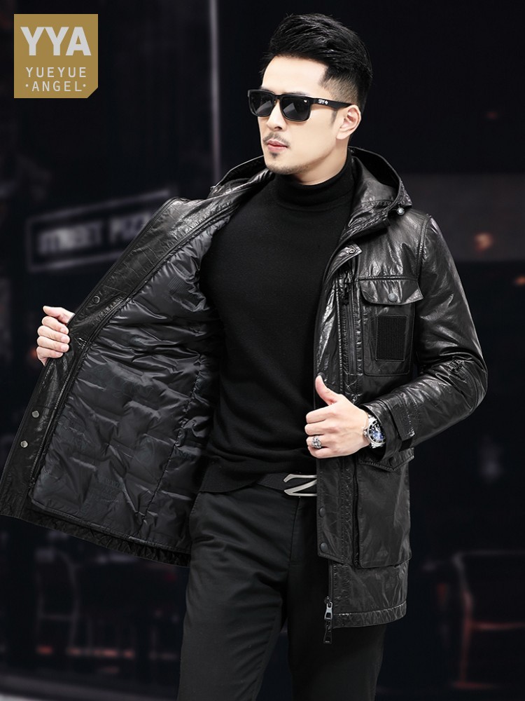 Leather Work Jacket With Hood - Mantel Kerja Bertudung Kulit Sapi Lilin