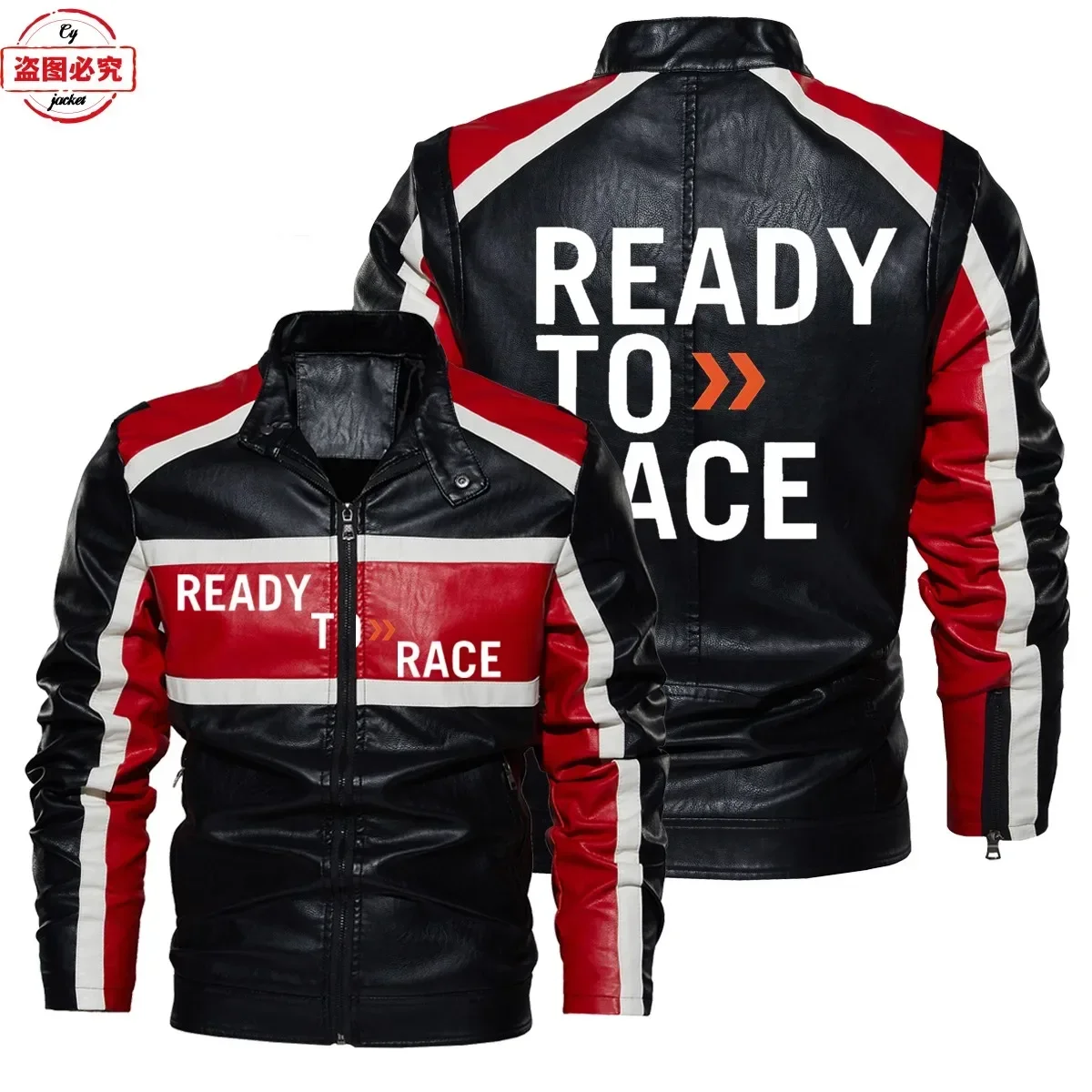 Leather Work Jacket With Hood - Jaket Kulit Berkerudung dengan Logo Ready