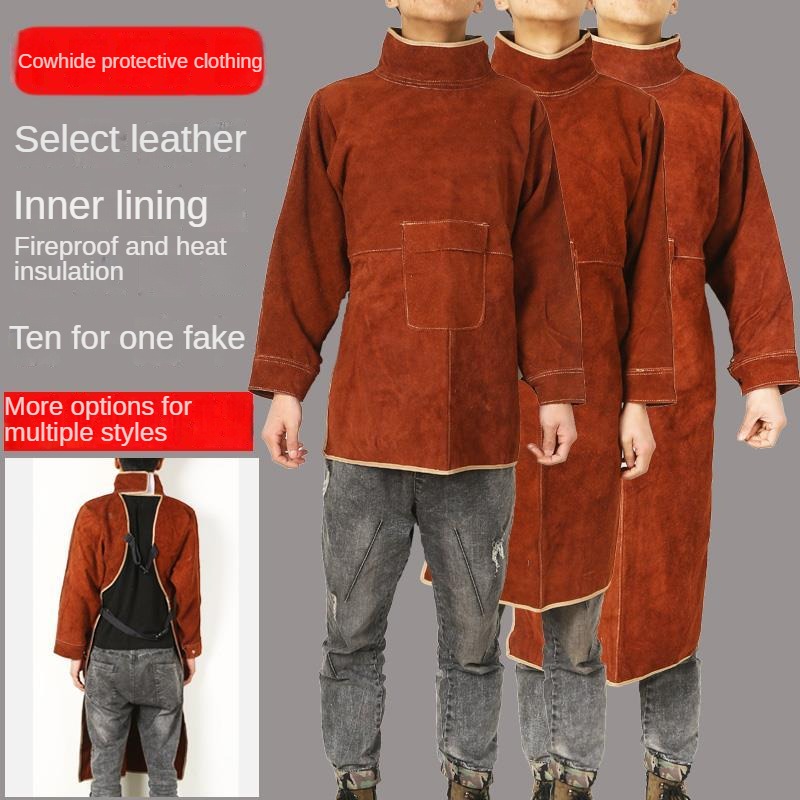 Leather Work Overalls - Pelindung tukang las kulit sapi, mantel