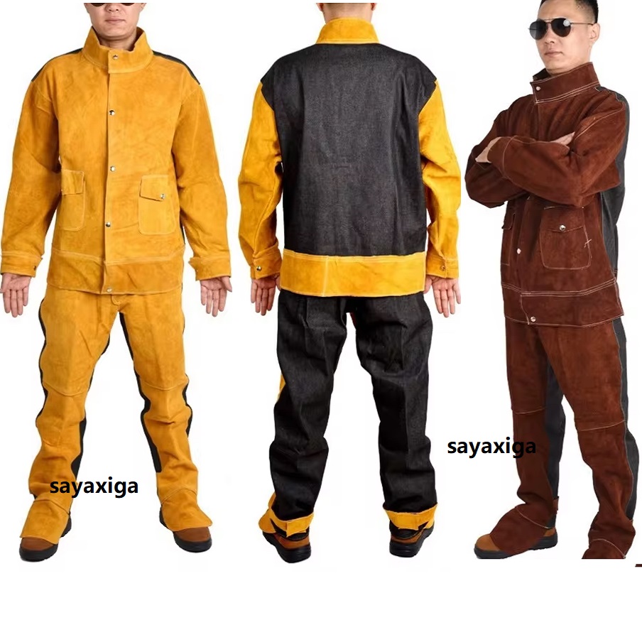 Leather Work Overalls - Setelan las kulit tugas berat, pakaian