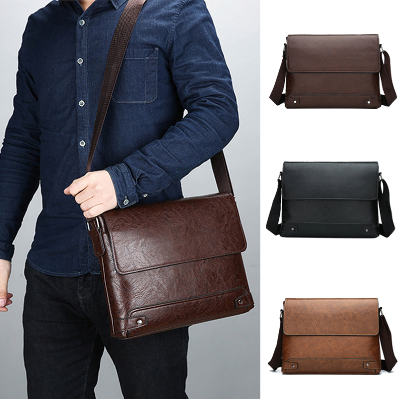 Leather Work Bag Laptop - Tas jinjing kulit PU pria, Boston