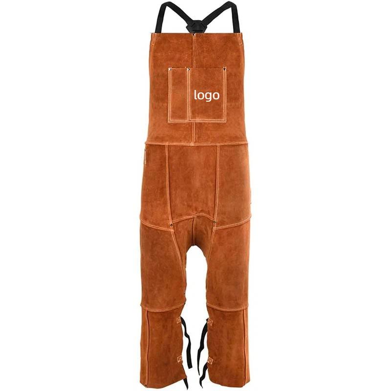 Leather Work Overalls - Celana Jumpsuit Pria Bermotif Logo Kulit