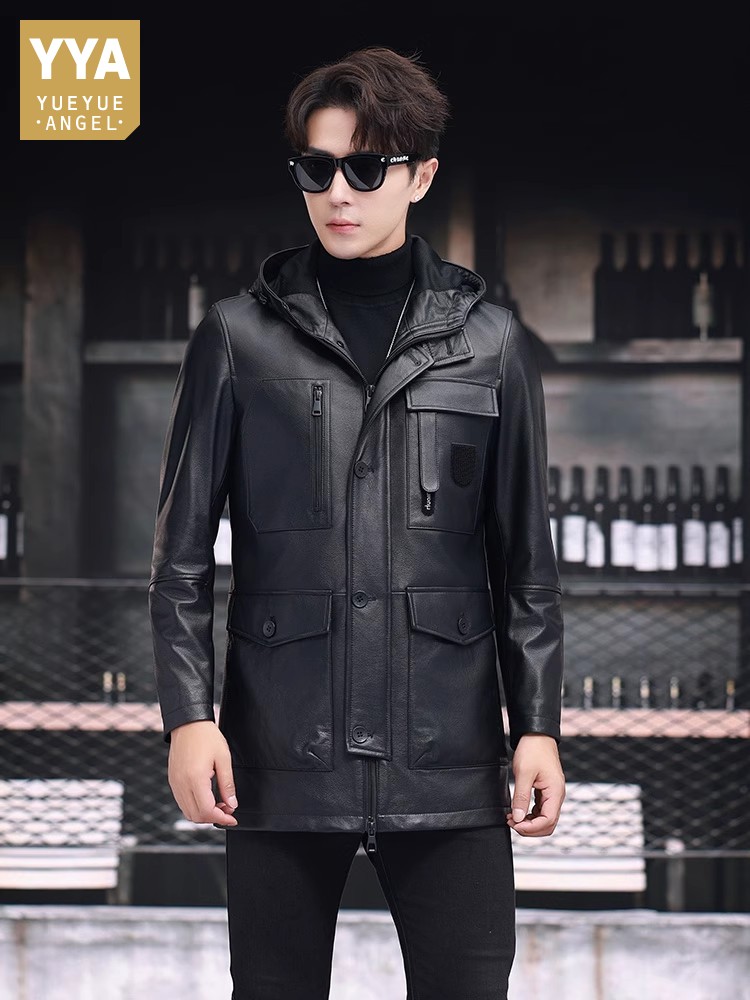 Leather Work Jacket With Hood - Jaket Musim Dingin Pria Kerja Model