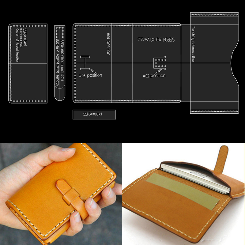 Leatherwork Kit - YOMDID 4 buah dompet cetakan akrilik