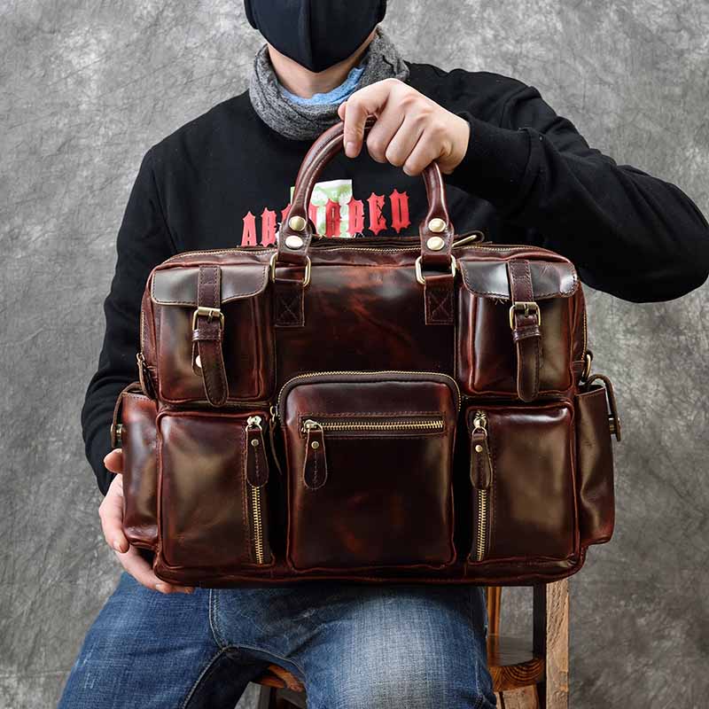Leather Work Bag Laptop - Tas Kantor Kulit Asli Pria Fit