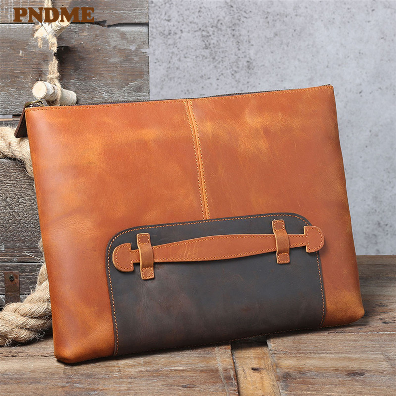 Leather Work Bag Laptop - Tas clutch pria berkapasitas besar dari