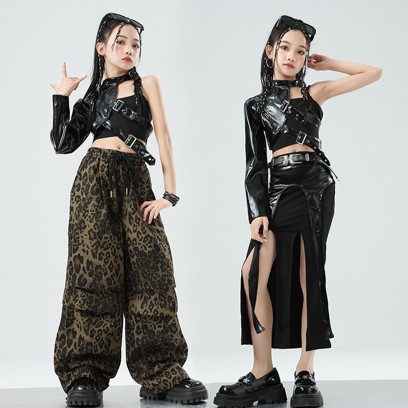 Leather Work Overalls - Overall Kulit Tari Jazz Anak Perempuan