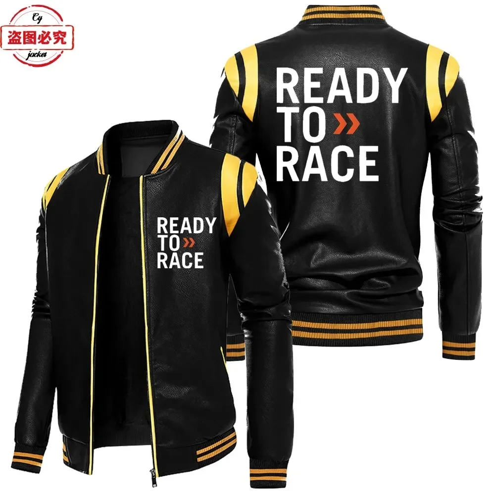 Leather Work Jacket With Hood - Jaket Kulit Berkerudung dengan Logo Ready