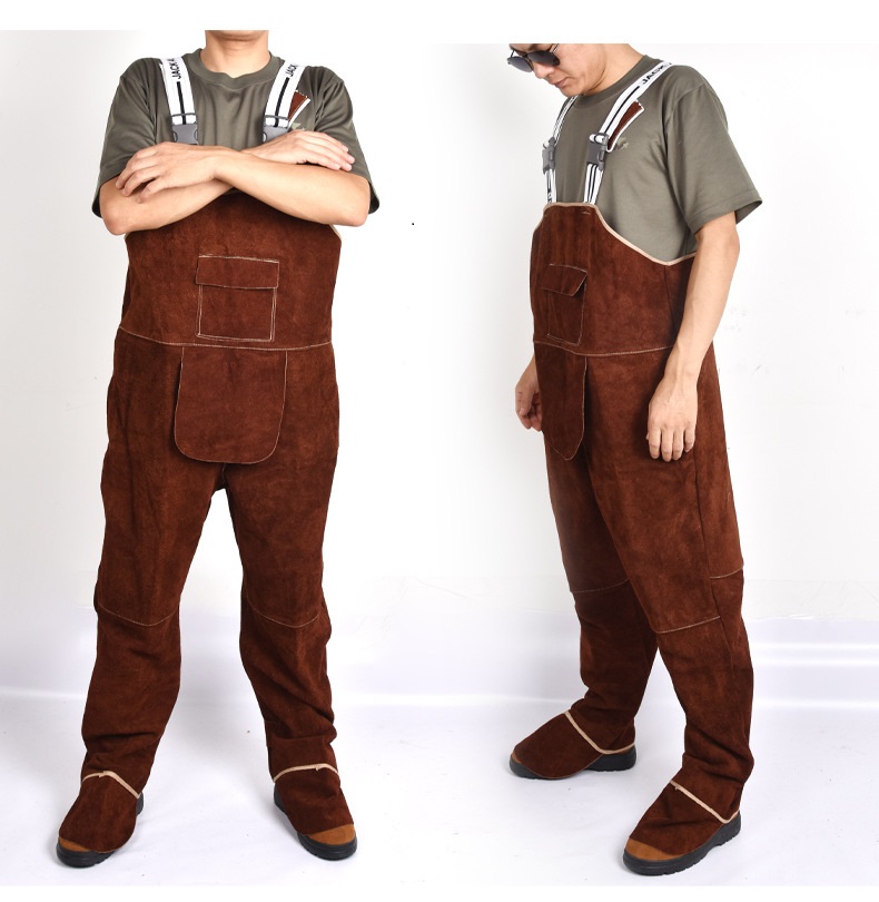 Leather Work Overalls - Pakaian Las Pria Keselamatan Keseluruhan Coverall