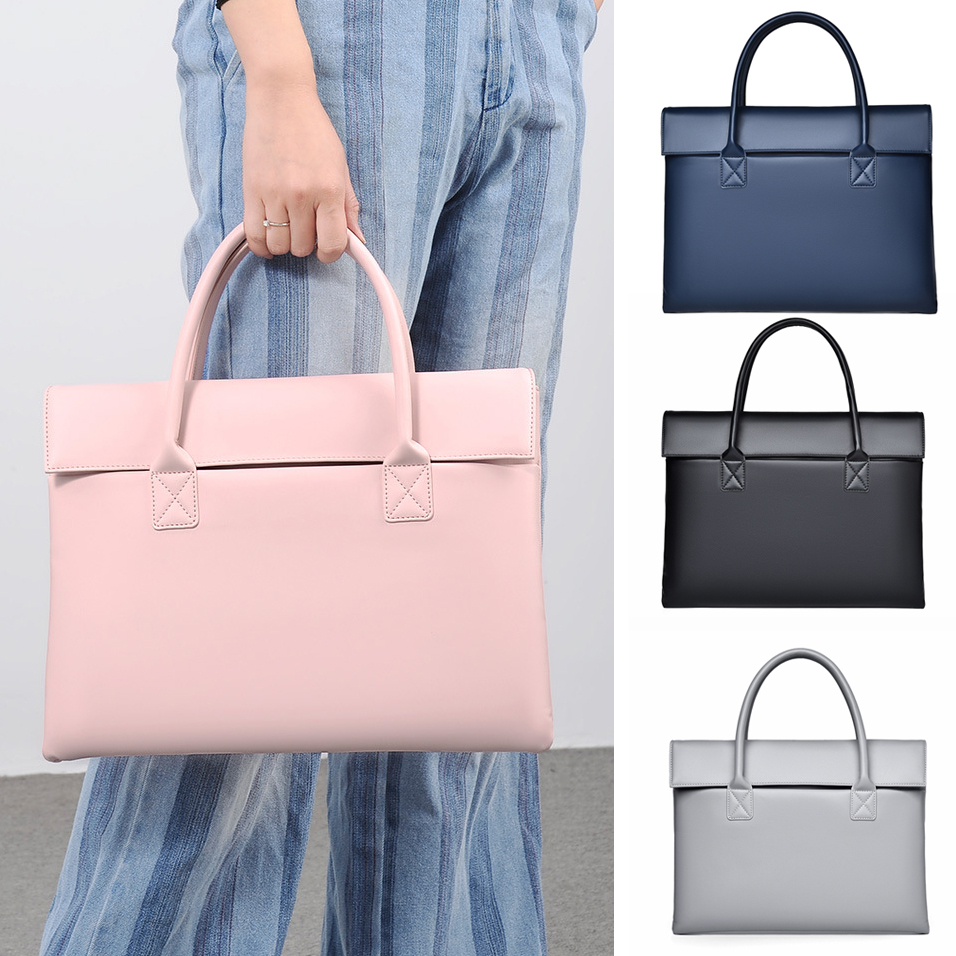 Leather Work Bag Laptop - Tas jinjing kulit PU eksekutif wanita,