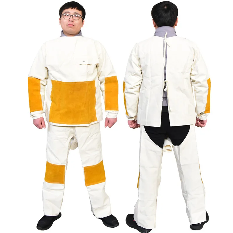 Leather Work Overalls - Setelan baju las kulit sapi kanvas