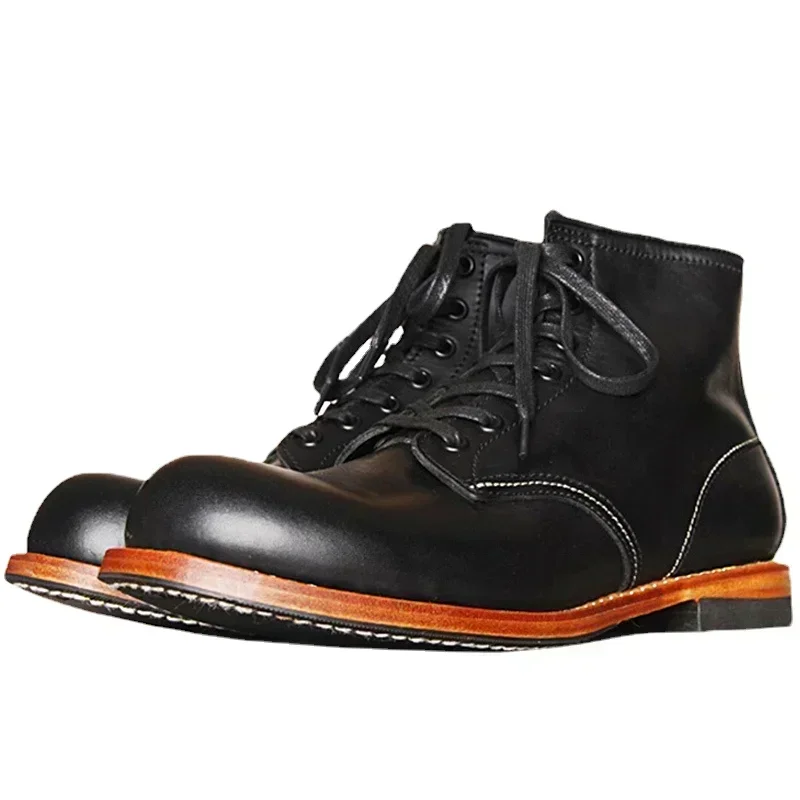 Vintage Leatherwork - Vintage pria Goodyear bot kulit asli