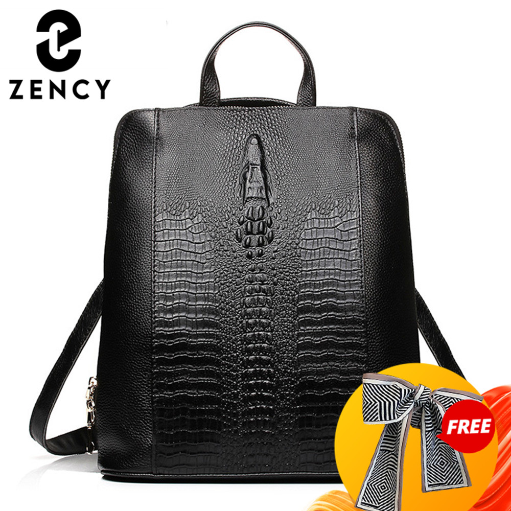 Leather Work Bag Laptop - Tas Ransel Kulit Buaya Wanita Zency