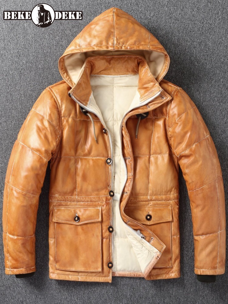 Jaket Kulit Domba Asli Pria Mu - Leather Work Jacket With Hood ulasan dan harga