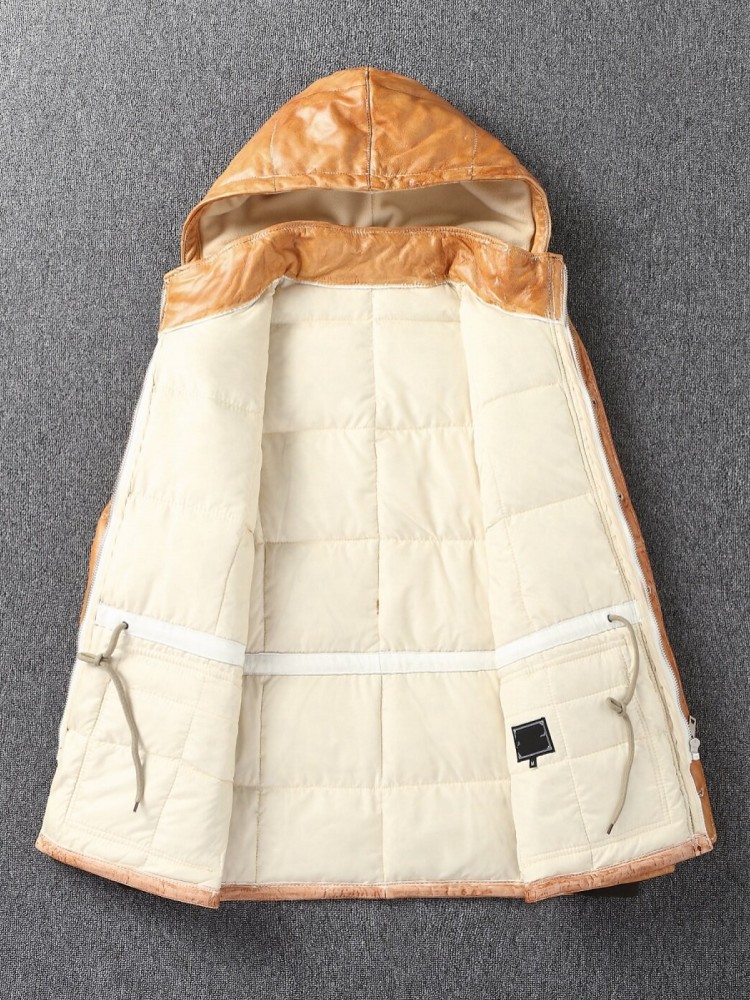 Jaket Kulit Domba Asli Pria Mu - Leather Work Jacket With Hood ulasan dan harga