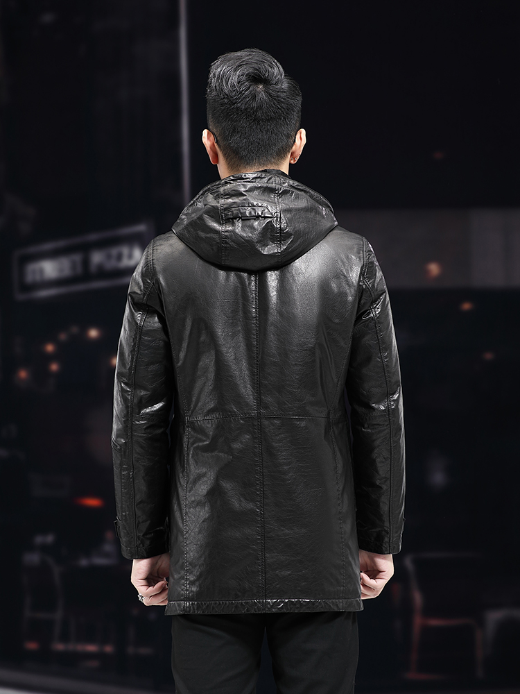 Mantel Kerja Bertudung Kulit S - Leather Work Jacket With Hood ulasan dan harga