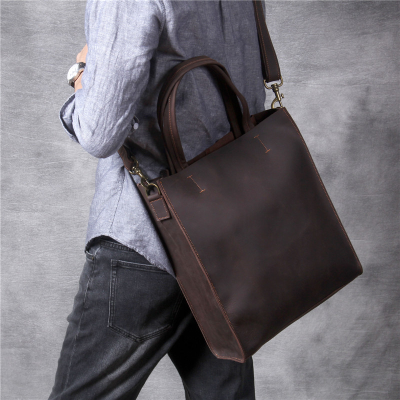 Tas jinjing tangan pria kulit  - Leather Work Bag Laptop ulasan dan harga