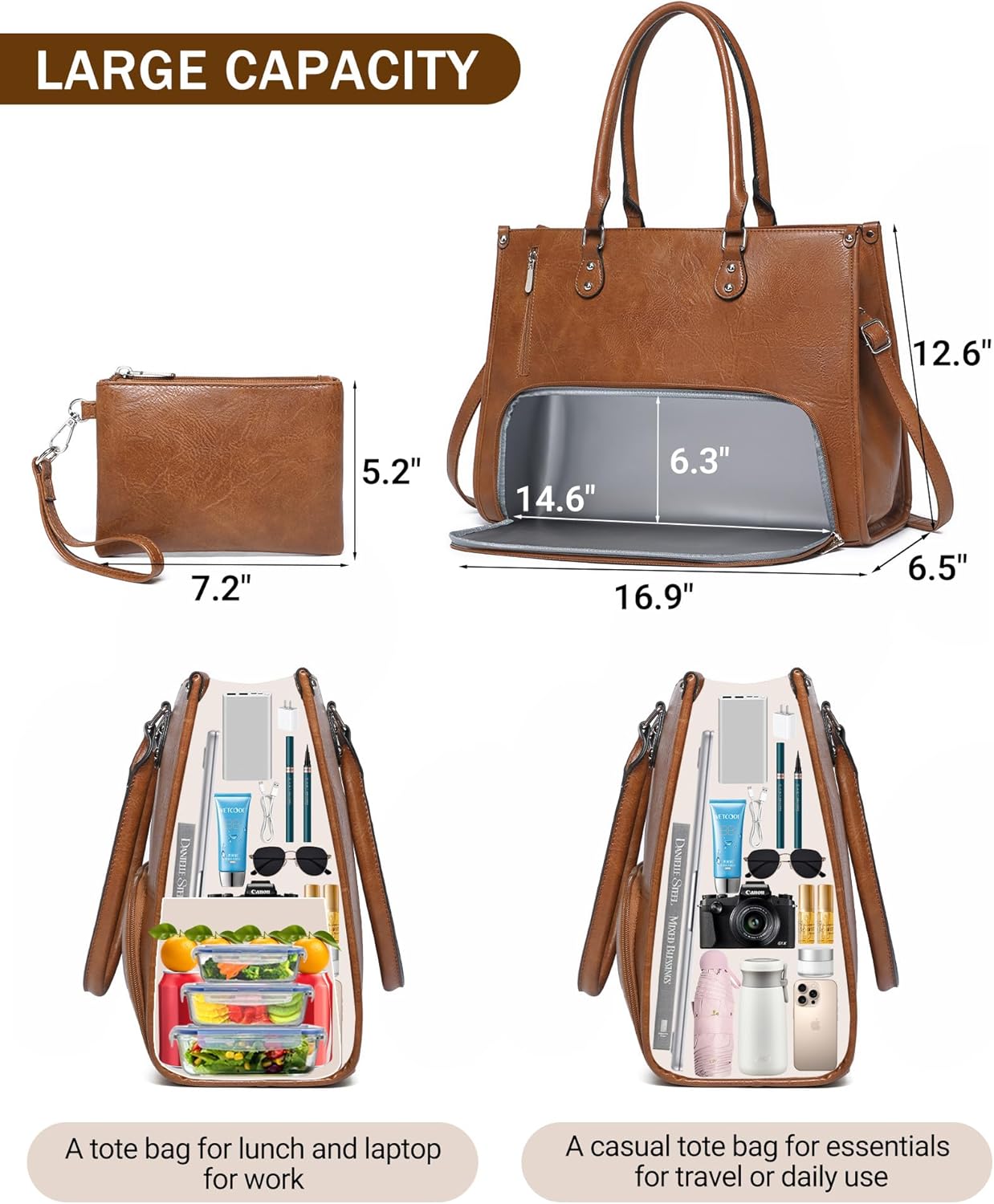 Tas Laptop 2 in 1 dengan Kompa - Leather Work Bag Laptop ulasan dan harga