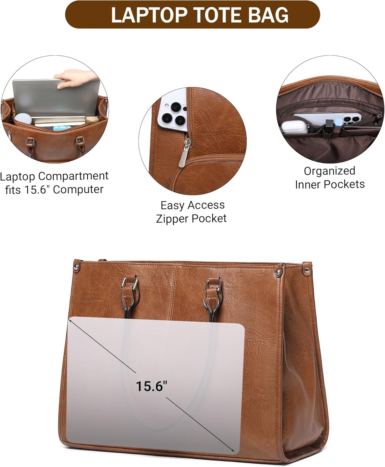 Tas Laptop 2 in 1 dengan Kompa - Leather Work Bag Laptop ulasan dan harga