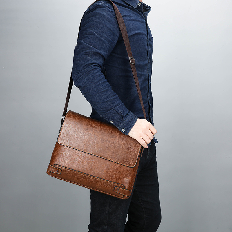 Tas jinjing kulit PU pria, Bos - Leather Work Bag Laptop ulasan dan harga