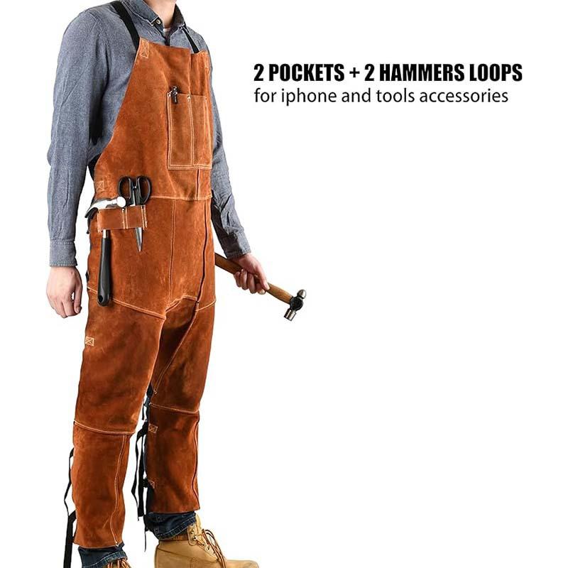 Celana Jumpsuit Pria Bermotif  - Leather Work Overalls ulasan dan harga