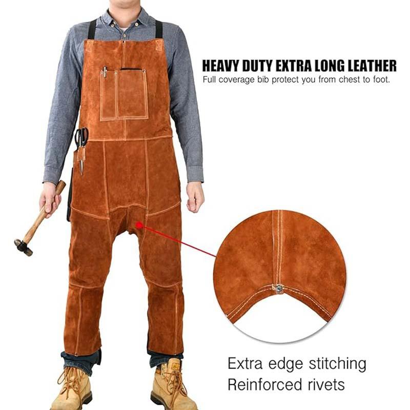 Celana Jumpsuit Pria Bermotif  - Leather Work Overalls ulasan dan harga