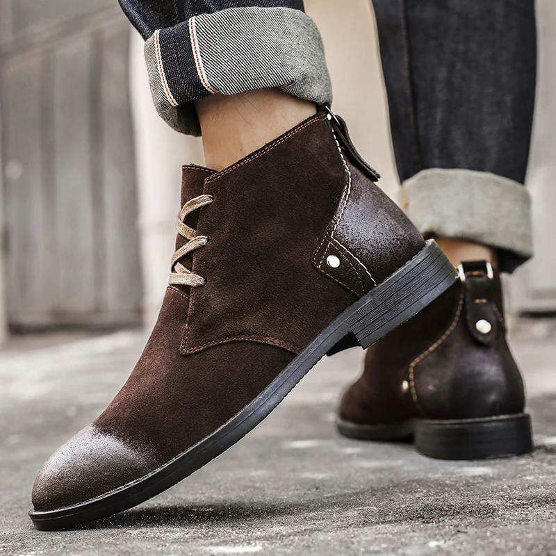 Sepatu Boots Kulit Suede Sapi  - Vintage Leatherwork ulasan dan harga