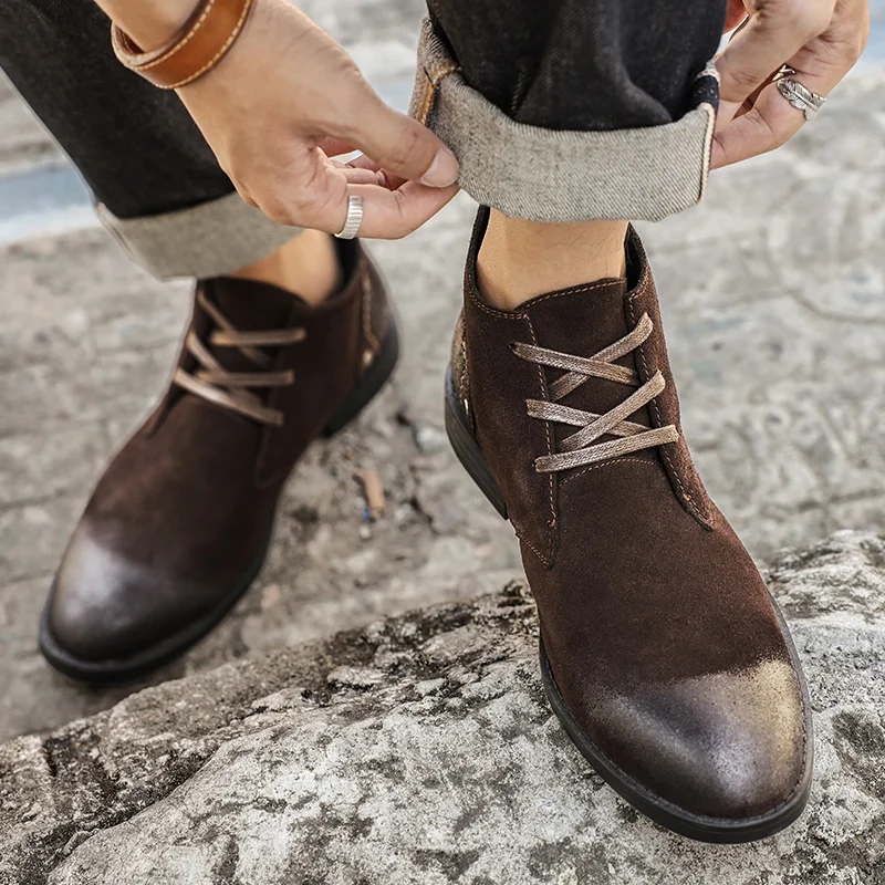 Sepatu Boots Kulit Suede Sapi  - Vintage Leatherwork ulasan dan harga