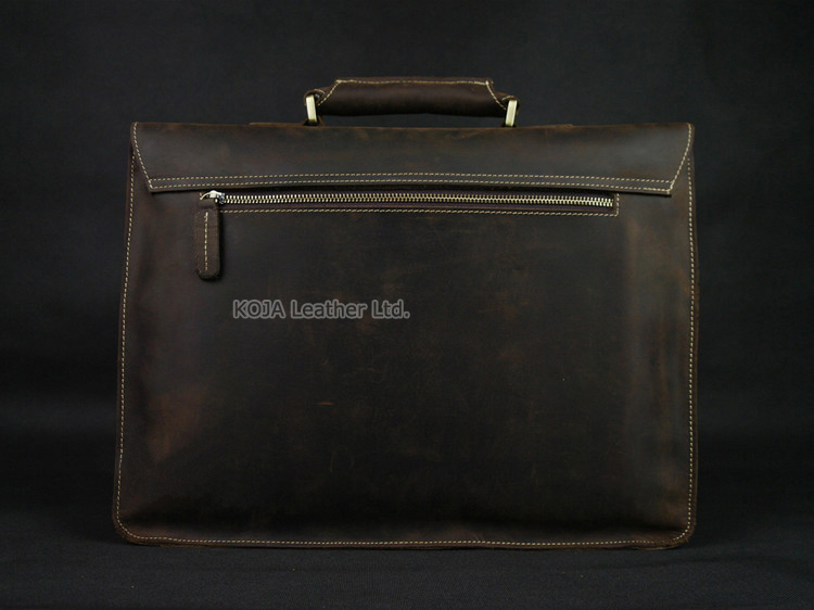 Vintage Crazy Horse tas kulit  - Leather Work Bag Laptop ulasan dan harga