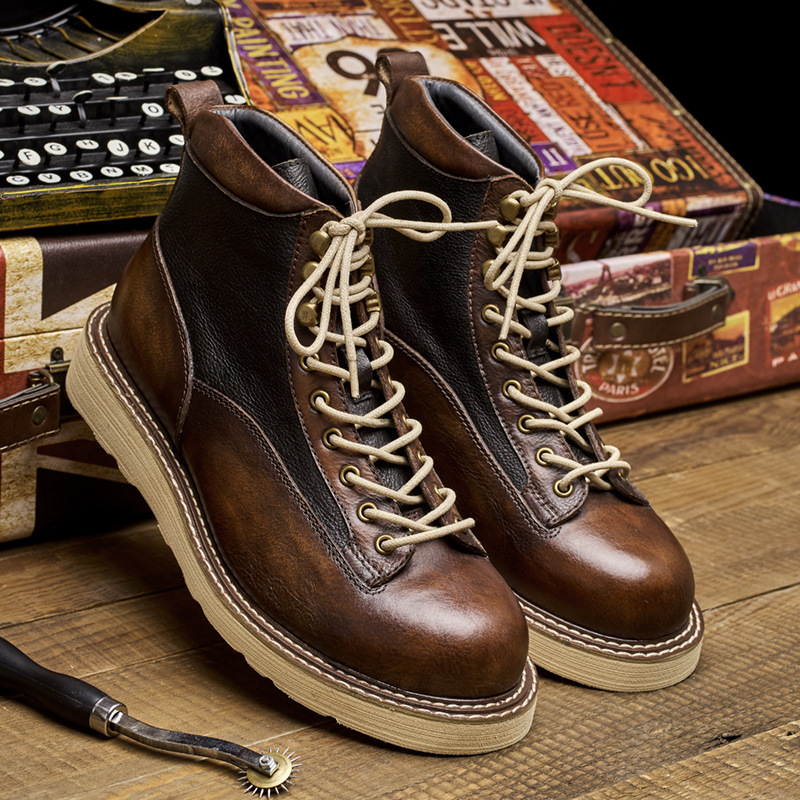 Sepatu Boots Kerja Pria Model  - Vintage Leatherwork ulasan dan harga
