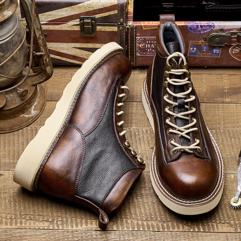 Sepatu Boots Kerja Pria Model  - Vintage Leatherwork ulasan dan harga