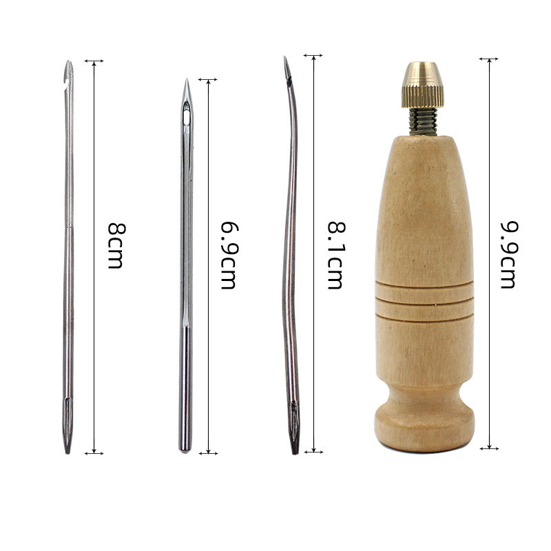 1Set Jarum Jahit Kulit DIY den - Leatherwork Thread ulasan dan harga