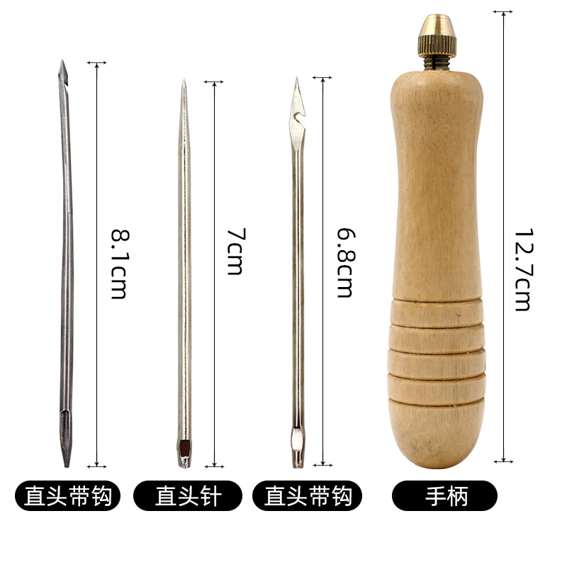 1Set Jarum Jahit Kulit DIY den - Leatherwork Thread ulasan dan harga