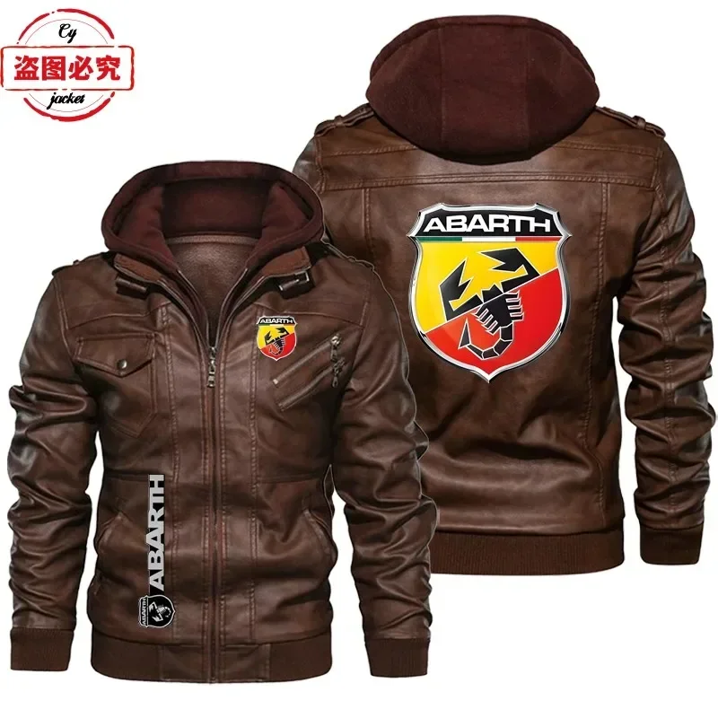 Jaket Kulit Ukuran Eropa Logo  - Leather Work Jacket With Hood ulasan dan harga
