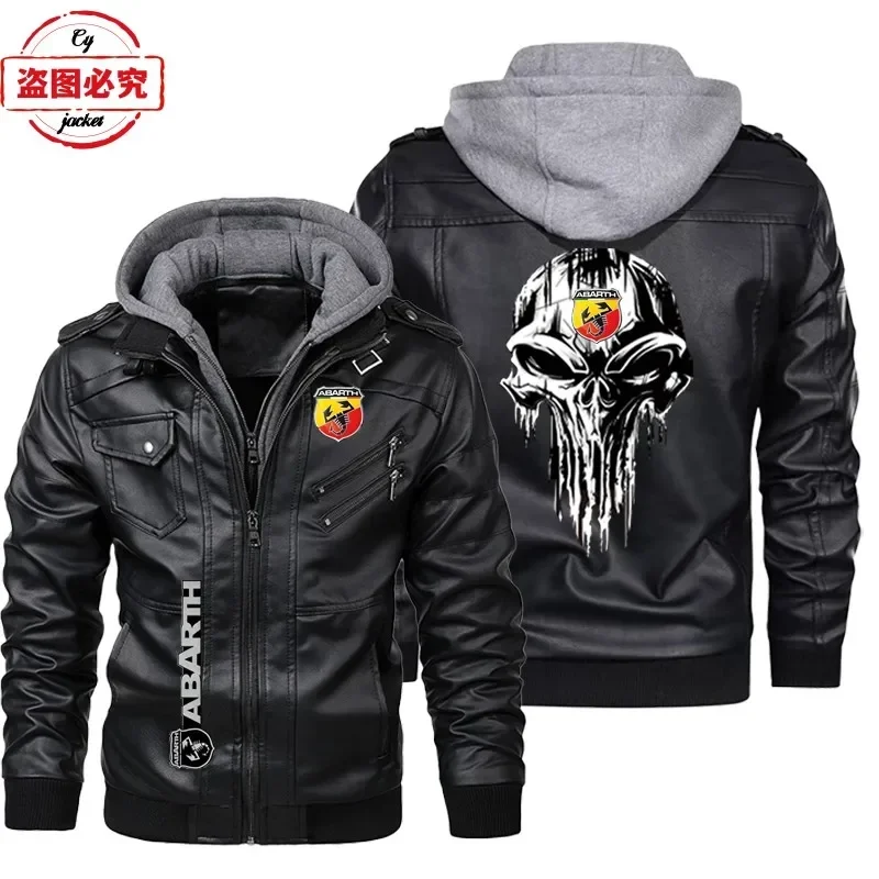 Jaket Kulit Ukuran Eropa Logo  - Leather Work Jacket With Hood ulasan dan harga