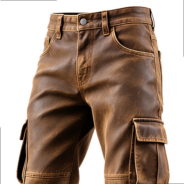 Celana Kerja Kulit PU Coklat V - Leather Work Overalls ulasan dan harga