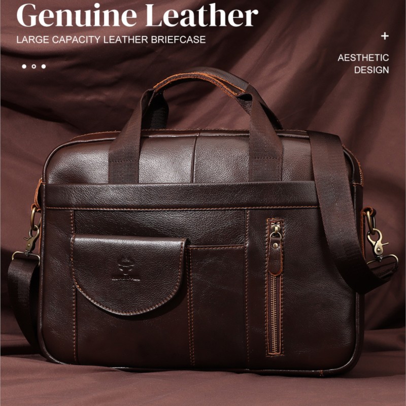 Tas Laptop Kulit Sapi Asli Ber - Leather Work Bag Laptop ulasan dan harga