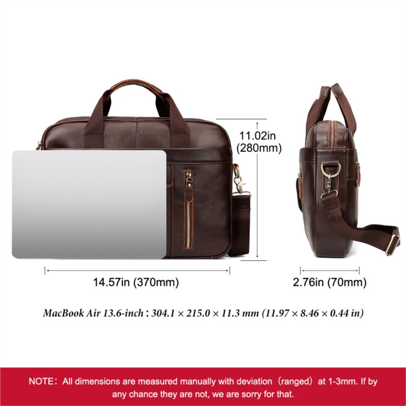 Tas Laptop Kulit Sapi Asli Ber - Leather Work Bag Laptop ulasan dan harga