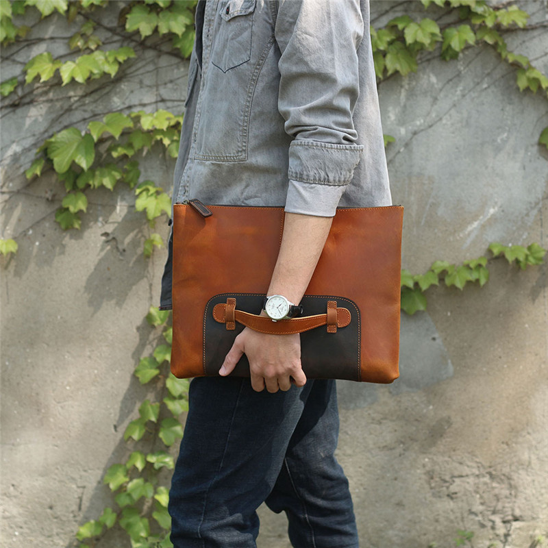Tas clutch pria berkapasitas b - Leather Work Bag Laptop ulasan dan harga