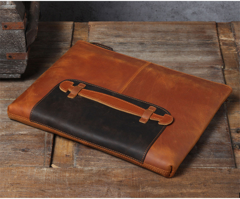 Tas clutch pria berkapasitas b - Leather Work Bag Laptop ulasan dan harga