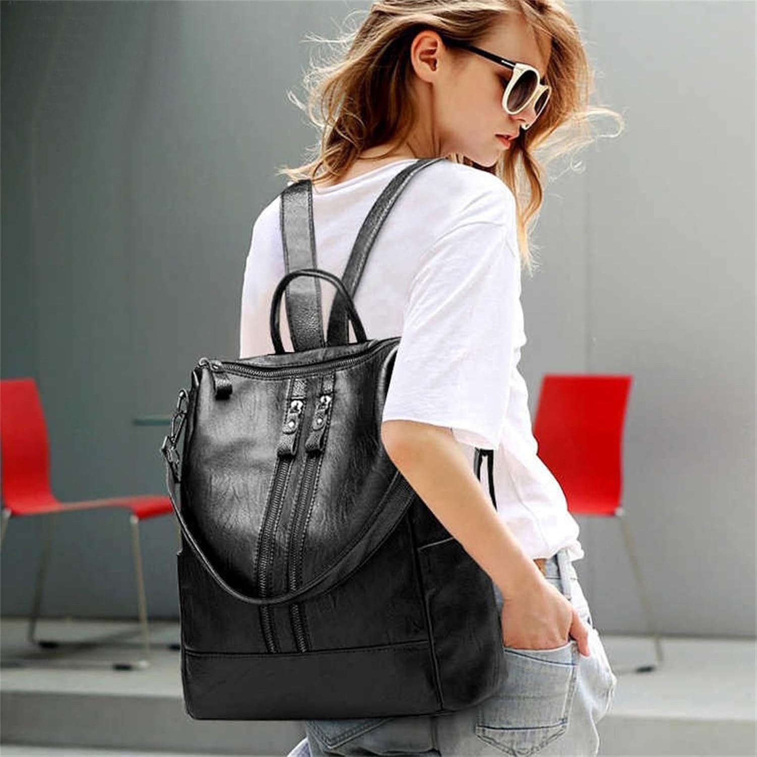 1-4PCS Tas Ransel Kerja Multif - Leather Work Bag Laptop ulasan dan harga