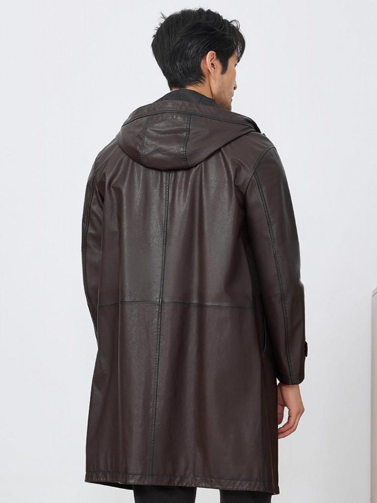 Jaket Panjang Kulit Asli Pria  - Leather Work Jacket With Hood ulasan dan harga