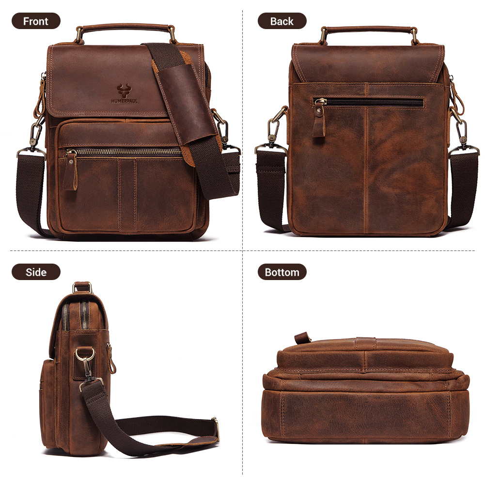 HUMERPAUL tas bahu pria kulit  - Vintage Leatherwork ulasan dan harga