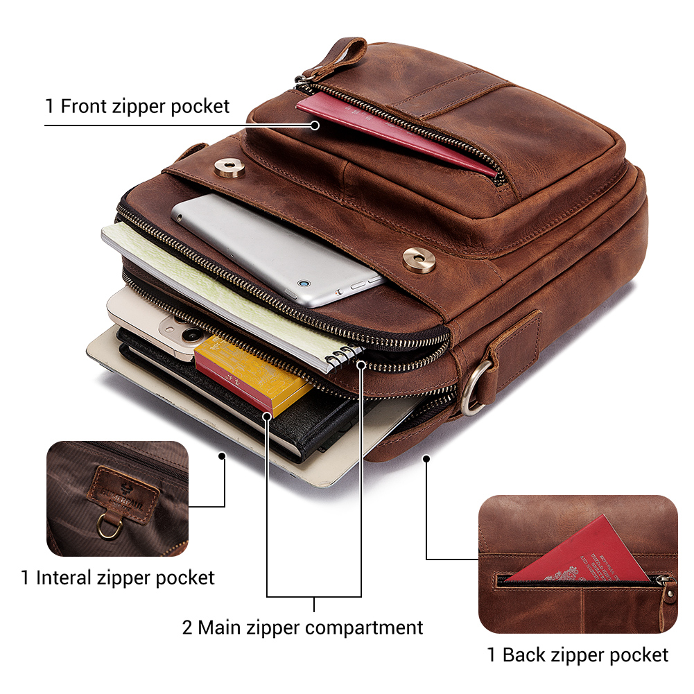 HUMERPAUL tas bahu pria kulit  - Vintage Leatherwork ulasan dan harga