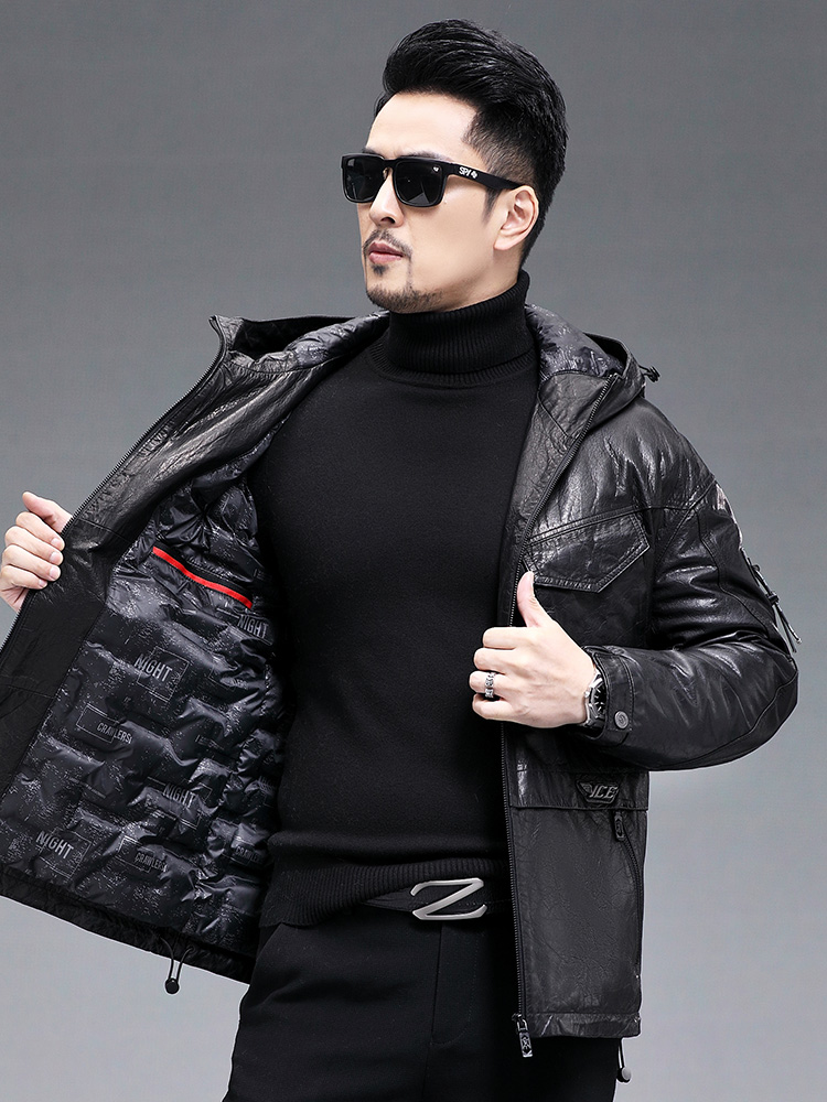 Jaket Kulit Kambing Asli Hanga - Leather Work Jacket With Hood ulasan dan harga