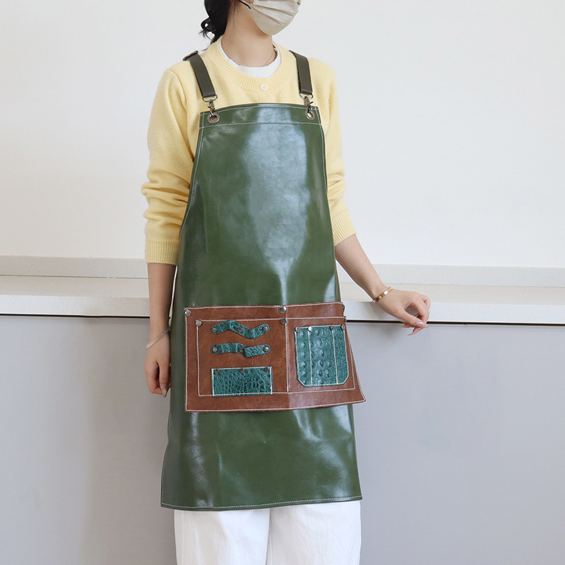 Celemek kulit pu logo kustom p - Leather Work Overalls ulasan dan harga