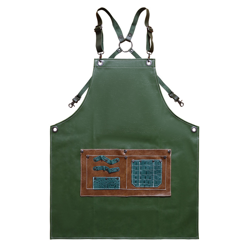 Celemek kulit pu logo kustom p - Leather Work Overalls ulasan dan harga