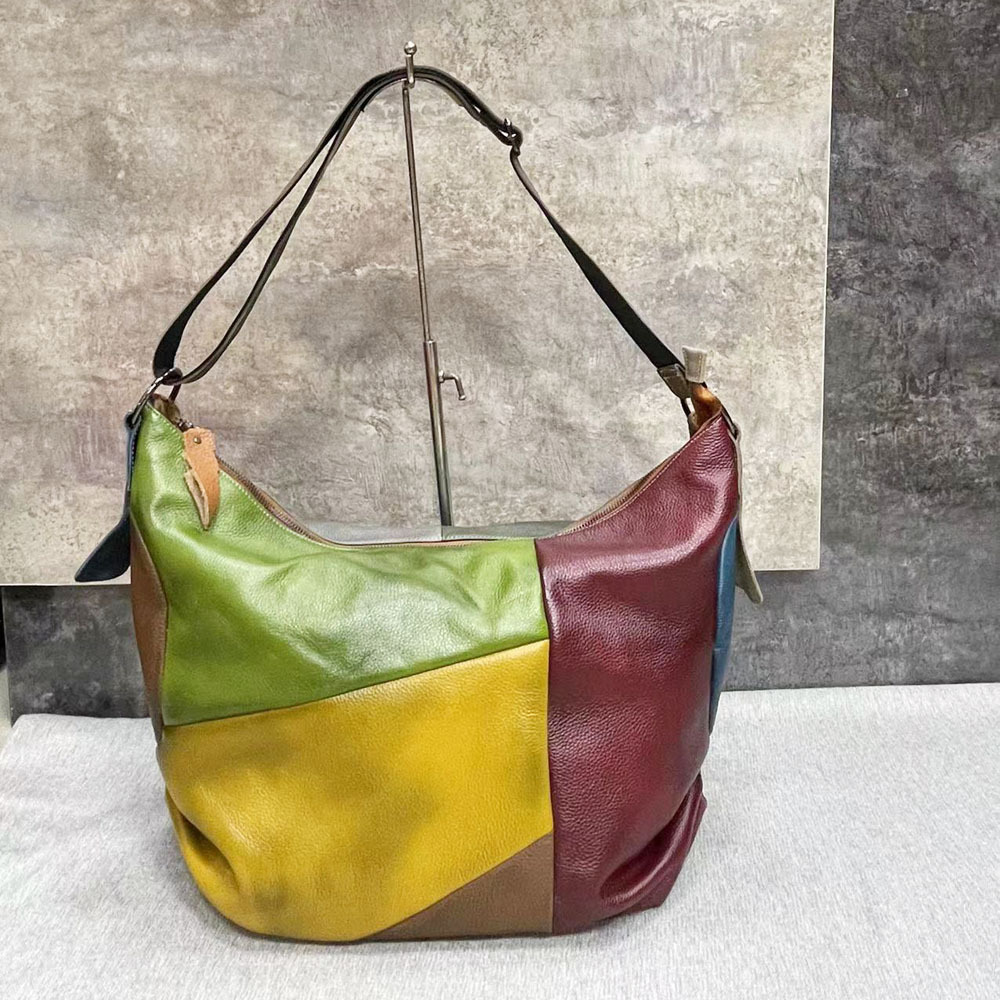 Patchwork Kulit Sapi Kulit Tas - Leather Work Bag Laptop ulasan dan harga
